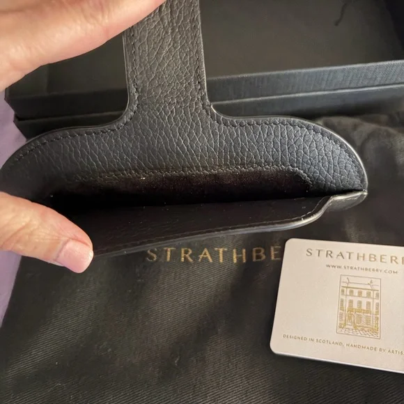 Strathberry Black Leather Sunglass Case - Picture 2 of 3